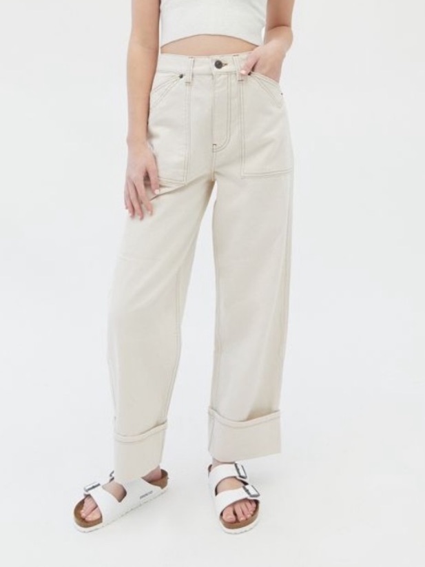 Bdg Cream High-Rise Wide Leg Pants